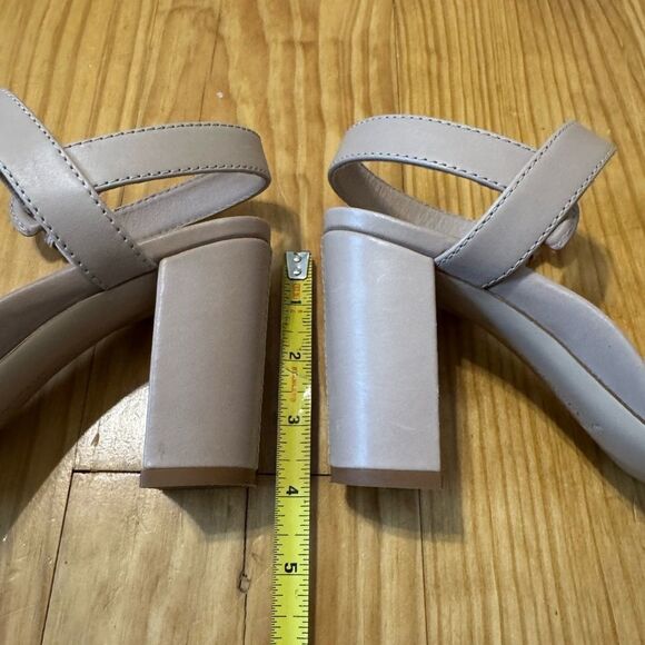 Marion Parke Strappy Leather Sandal Block Heel Nude Tan Women’s EUR 38.5 / US 8 - Picture 9 of 11